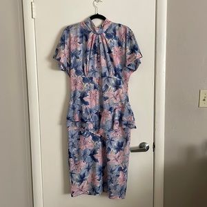 Vintage Karat Club Floral Peplum Dress